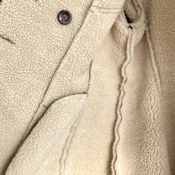 Shearling Jacket Women's M Light Brown Faux Leather, Belt Included, Never Worn - Picture 7 of 7